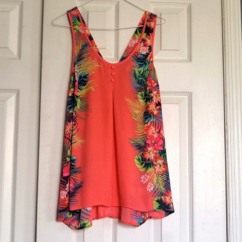 Candie’s Tank top dress shirt two button front bow back - Size S